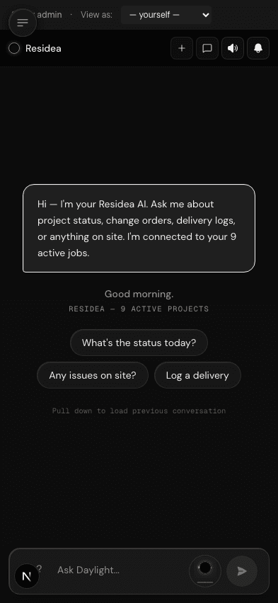 Daylight chat on iPhone